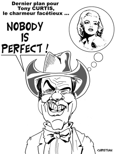 Cartoon: Tony CURTIS rejoint sa blonde .. (medium) by CHRISTIAN tagged tony,curtis