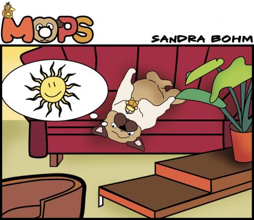 Cartoon: Happy (medium) by Sandra tagged mops,hund,dog,happy,sun,sonne