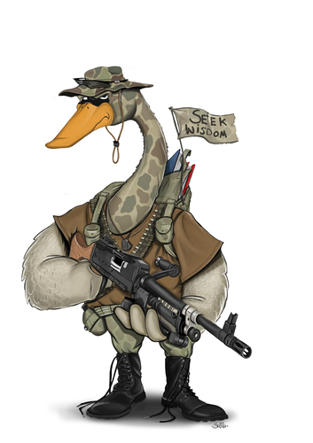 Cartoon: Army Swan (medium) by tooned tagged cartoon,caricature,illustration
