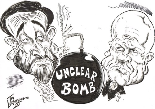 Cartoon: IRANIAN DIPLOMACY WILLIAM HAGUE (medium) by Tim Leatherbarrow tagged hague,william,politics,weapons,nuclear,embassy,iran,uk