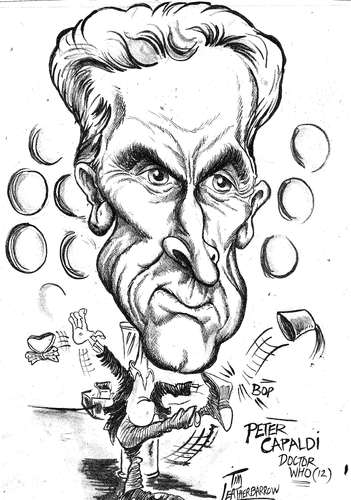 Cartoon: PETER CAPALDI (medium) by Tim Leatherbarrow tagged petercapaldi,doctorwho,thedoctor,tardis,timelords