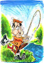Cartoon: FLY ON FLY (small) by Tim Leatherbarrow tagged fishing,flyfishing,tousers,trousersfly,timleatherbarrow,clothing