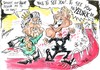 Cartoon: SIR BRUCIE OFF THE TELLY AT LAST (small) by Tim Leatherbarrow tagged bruce,forsythe,knighthood,queen,sword