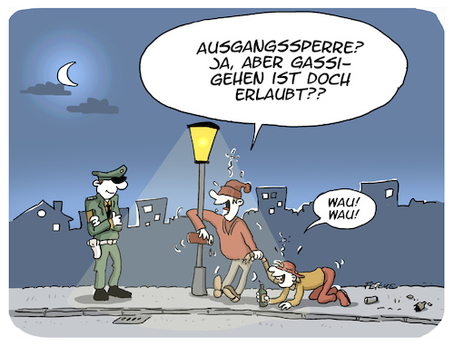 Cartoon: Ausgangssperre Gassi (medium) by FEICKE tagged corona,pandemie,lockdown,regeln,ausgangssperre,freiheit,corona,pandemie,lockdown,regeln,ausgangssperre,freiheit