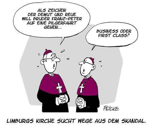 Cartoon: Demut und Reue (medium) by FEICKE tagged katholik,katholische,kirche,bistum,bischof,limburg,franz,peter,tebartz,van,elst,vatikan,bischofskonferenz,papst,katholik,katholische,kirche,bistum,bischof,limburg,franz,peter,tebartz,van,elst,vatikan,bischofskonferenz,papst