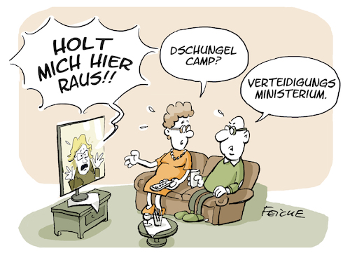 Cartoon: Dschungel 23 (medium) by FEICKE tagged chritine,lamprecht,verteidigung,minister,ministerin,ministerium,bundes,militär,rücktritt,dschungelcamp,rtl,tv,2023,holt,mich,hier,raus,chritine,lamprecht,verteidigung,minister,ministerin,ministerium,bundes,militär,rücktritt,dschungelcamp,rtl,tv,2023,holt,mich,hier,raus