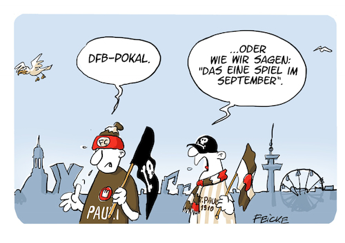 Cartoon: FC St Pauli DFB Pokal 2020 (medium) by FEICKE tagged fußball,zweite,liga,fc,st,sankt,pauli,hamburg,amateure,profi,dfb,pokal,fußball,zweite,liga,fc,st,sankt,pauli,hamburg,amateure,profi,dfb,pokal