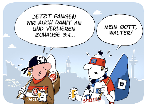 Cartoon: FCSP 3 zu 4 zuhause (medium) by FEICKE tagged hamburg,bundesliga,zwei,verein,hsv,sportverein,fc,sankt,pauli,fussball,fußball,dfl,dfb,aufstieg,fans,hamburg,bundesliga,zwei,verein,hsv,sportverein,fc,sankt,pauli,fussball,fußball,dfl,dfb,aufstieg,fans