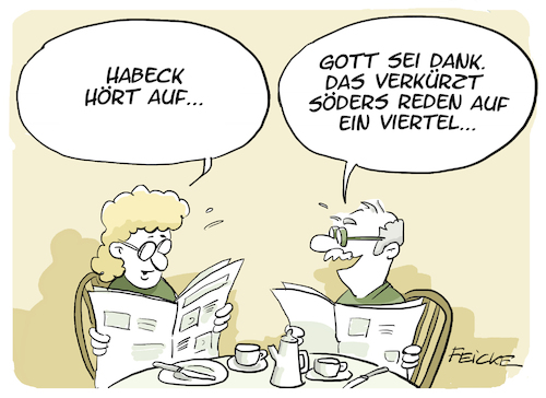 Cartoon: Habeck hört auf (medium) by FEICKE tagged habeck,söder,grüne,csu,cdu,politiker,habeck,söder,grüne,csu,cdu,politiker