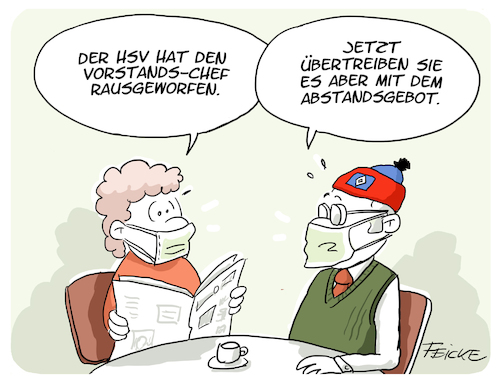 Cartoon: HSV Abstandsgebot (medium) by FEICKE tagged hamburg,hsv,sportverein,vorstand,krise,hamburg,hsv,sportverein,vorstand,krise