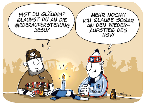 Cartoon: HSV Glaube (medium) by FEICKE tagged hamburg,ostern,religion,glauben,christus,auferstehung,jesus,hsv,hamburger,sportverein,fc,sankt,pauli,hamburg,ostern,religion,glauben,christus,auferstehung,jesus,hsv,hamburger,sportverein,fc,sankt,pauli