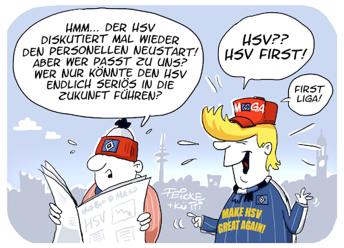 Cartoon: HSV Personal Retter (medium) by FEICKE tagged hamburg,aufstieg,hsv,personal,vorstand,aufsichtsrat,führung,trump,donald,us,president,bundesliga,zwei,verein,sportverein,fussball,fußball,hamburg,aufstieg,hsv,personal,vorstand,aufsichtsrat,führung,trump,donald,us,president,bundesliga,zwei,verein,sportverein,fussball,fußball