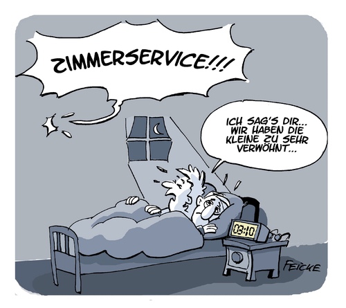 Cartoon: Junge Eltern (medium) by FEICKE tagged mutter,vater,kind,eltern,nacht,schlafen,probleme,erziehung,ruf,baby,milch,zimmer,service,hotel,mutter,vater,kind,eltern,nacht,schlafen,probleme,erziehung,ruf,baby,milch,zimmer,service,hotel