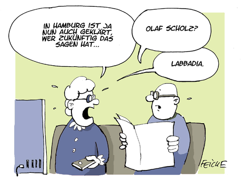 Cartoon: Scholz Wiederwahl in HH (medium) by FEICKE tagged olaf,scholz,hamburg,labbdia,trainer,hsv,hamburger,sportverein,bürgerschaft,wahl,senat,bürgermeister,olaf,scholz,hamburg,labbdia,trainer,hsv,hamburger,sportverein,bürgerschaft,wahl,senat,bürgermeister