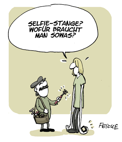 Cartoon: Selfie-Stange (medium) by FEICKE tagged selfie,handy,mobile,phone,telefon,selfie,handy,mobile,phone,telefon