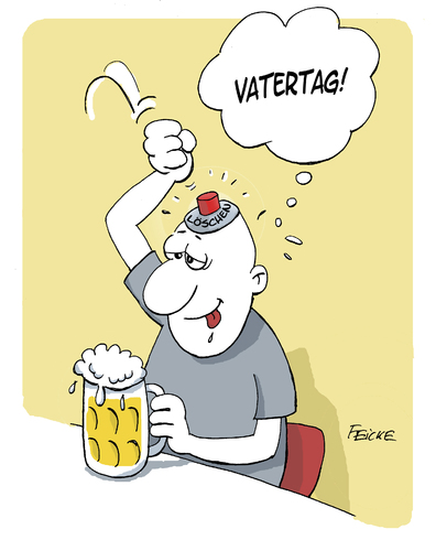 Cartoon: Va..vadder..Vaddertach! (medium) by FEICKE tagged himmelfahrt,vatertag,trinken,saufen,vater,herrentag,himmelfahrt,vatertag,trinken,saufen,vater,herrentag