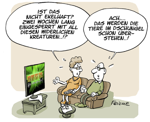 Cartoon: Welcome to the Dschungel... (medium) by FEICKE tagged rtl,tv,fernsehen,sendung,holt,mich,hier,raus,ich,bin,ein,star,dschungel,dschungelcamp,promi,rtl,tv,fernsehen,sendung,holt,mich,hier,raus,ich,bin,ein,star,dschungel,dschungelcamp,promi