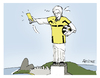 Cartoon: Gelbe Karte (small) by FEICKE tagged wm,weltmeisterschaft,brasilien,probleme,proteste,regierung,streik,gelbe,karte,cartoon,feicke