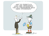 Cartoon: Obergrenze (small) by FEICKE tagged csu,cdu,kritik,streit,obergrenze,seehofer,merkel