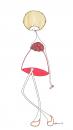 Cartoon: Red ruffles (small) by maicen tagged red,illustration,drawing,maicen,norway,hair,fashion,dress,legs,shoes
