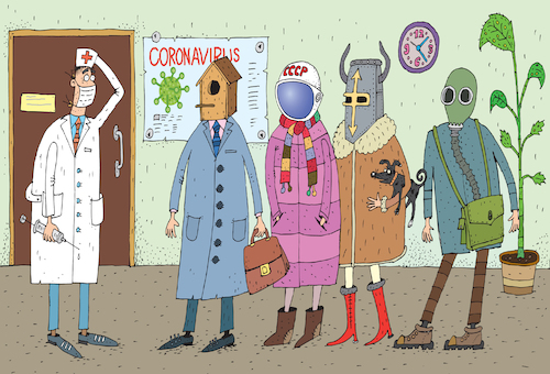 Cartoon: Coronavirus (medium) by Sergei Belozerov tagged coronavirus,virus,doctor,medicine,mask,health