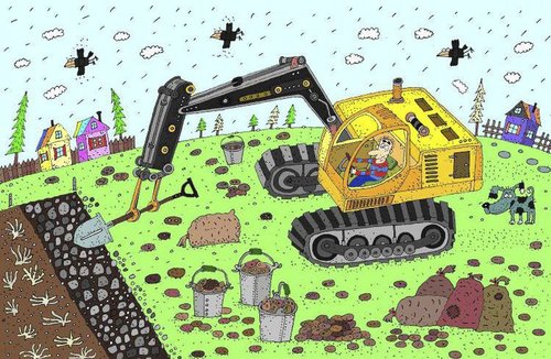 Cartoon: shovel (medium) by Sergei Belozerov tagged shovel