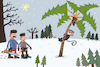Cartoon: New Year tree (small) by Sergei Belozerov tagged palm,palme,tannenbaum,weihnachten,weihnachtsbäume,tanne,new,year,tree,christmastree,wald,forest,monkey,affe,holzfällerr