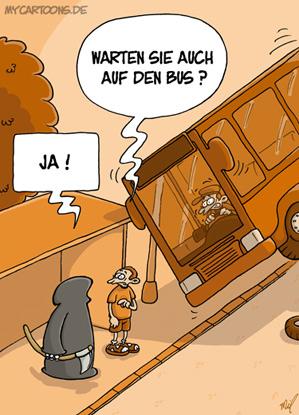 Cartoon: Bus-Tod (medium) by mil tagged tod,tot,bus,unglück,unfall,mann,crash,haltestelle