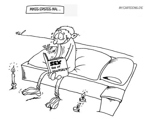 Cartoon: Das erste Mal (medium) by mil tagged doityourself,ratgeber,junge,erstes,mal,mil