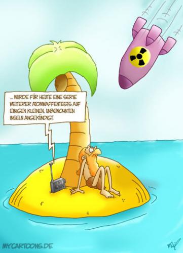 Cartoon: Insel Bombe (medium) by mil tagged cartoon,insel,atom,bombe,mil