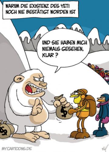 Cartoon: Yeti (medium) by mil tagged yeti,existenz,geheimnis,schnee,mil,
