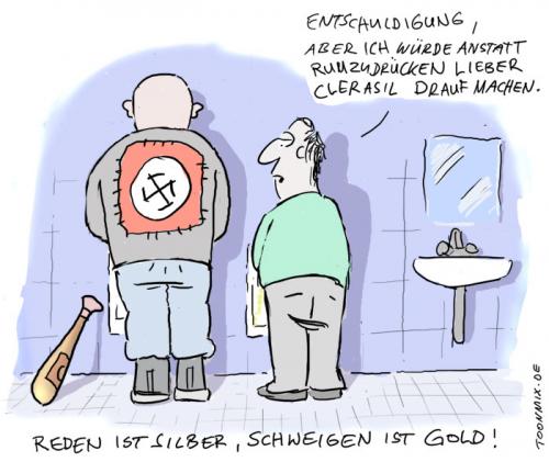 Cartoon: Reden ist Silber (medium) by Toonmix tagged toonmix,cartoon,nazi