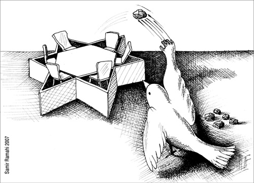 Cartoon: peace dove (medium) by samir alramahi tagged peace,dove,israel,palestine,arab,ramahi