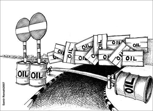 Cartoon: petro arab borders (medium) by samir alramahi tagged petro,arab,borders,ramahi,politics,cartoon