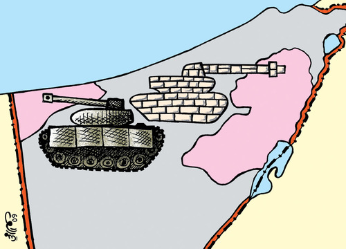 Cartoon: tanks (medium) by samir alramahi tagged israel,ramahi,arab,peace,palestine,politics