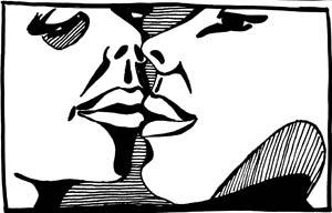 Cartoon: storyboard kiss (medium) by bona tagged schwarz,weiss,black,white,kissing,instruction,part,of