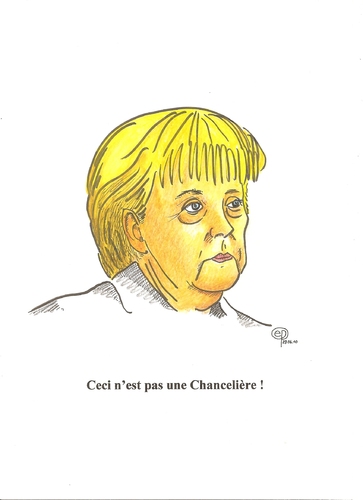 Cartoon: Ceci nest pas une ... (medium) by Erwin Pischel tagged magritte,bundeskanzlerin,angela,merkel,chanceliere,pischel
