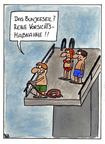 Cartoon: Bunjeeseil (medium) by spass-beiseite tagged schwimmen,schwimmbad,bad,springen,turm,seil,bunjee,kopfsprung,sprung,arschbombe,beiseite,spass,unterhaltung,panel,fun,illustration,design,pointe,kunst,comicstrips,comictagebuch,tagebuch,comic,cartoons,cartoon,witz,bildwitz