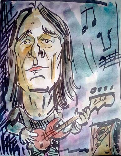 Cartoon: dado topic (medium) by kolle tagged dado,topic,bass,guitar,player,in,group,band,time