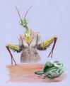 Cartoon: mantis (small) by neophron tagged satire caricature animals tiere
