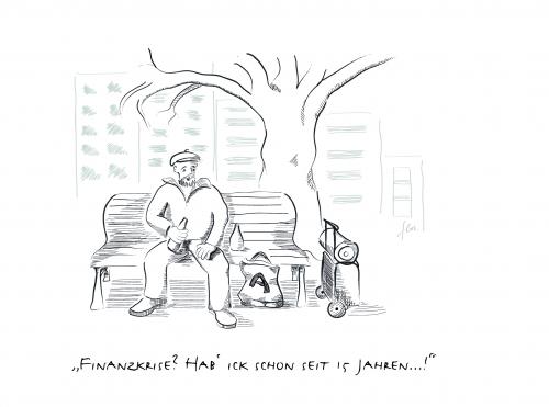 Cartoon: Finanzkrise (medium) by floc tagged finanzkrise,wirtschaftskrise,geld,stadtstreicher,obdachloser,armut