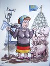 Cartoon: Merkel against Greeks (small) by caknuta-chajanka tagged angela,merkel,greece
