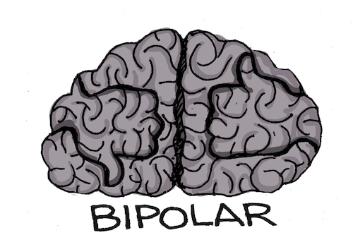 Cartoon: Bipolar brain (medium) by martirena tagged bipolar,brain