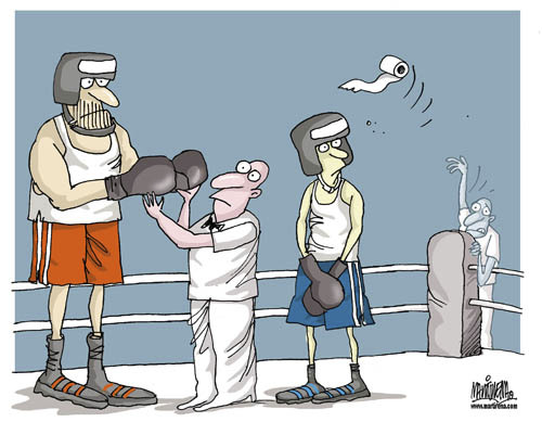 Cartoon: Boxeo (medium) by martirena tagged boxeo,deporte