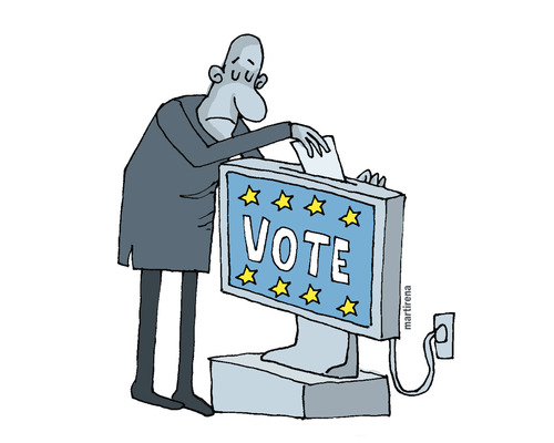 Cartoon: Elections and televisio (medium) by martirena tagged elections,campaign,voters