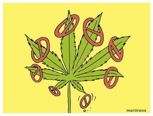 Cartoon: Release of marijuana (medium) by martirena tagged marijuana,countries,release