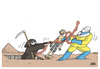 Cartoon: Battle against Ebola (small) by martirena tagged cattle,ebola