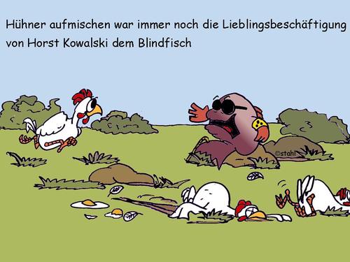 Cartoon: Blindfisch (medium) by wista tagged blindfisch,hühner,huhn,eier,stolpern