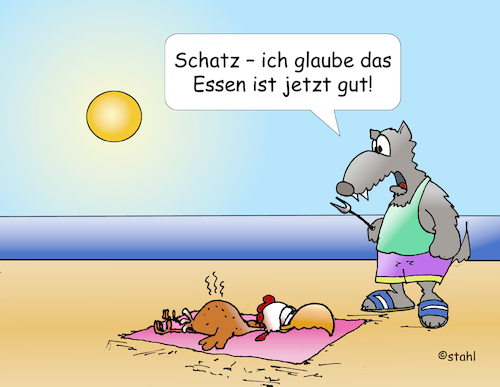 Cartoon: Grillgut ist gut (medium) by wista tagged essen,trinken,strand,meer,grillen,grill,fleisch,huhn,hühnchen,braten,grillkohle,sonne,kochen,essen,trinken,strand,meer,grillen,grill,fleisch,huhn,hühnchen,braten,grillkohle,sonne,kochen