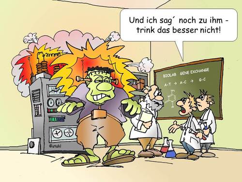 Cartoon: neulich im Labor (medium) by wista tagged labor,experiment,versuch,gen,gene